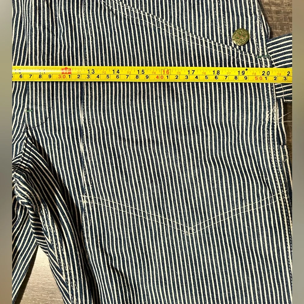 🚂Adult Vintage Oshkosh B'Gosh Railroad Pinstripe Denim Overalls🚂 - Picture 10 of 12